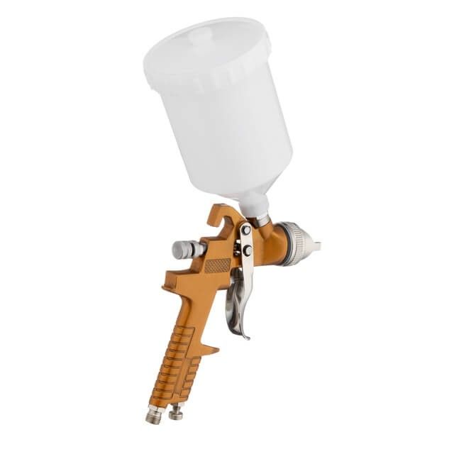 Краскопульт пневматический HVLP, форсунка 1,5 мм, верхний пластиковый бачок 600 мл, 3 бар INTERTOOL PT-0110