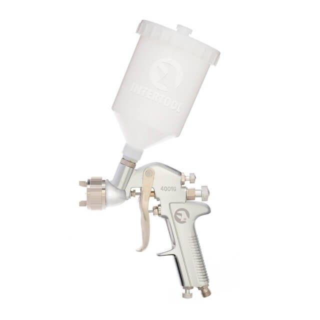 Краскопульт пневматический HP, форсунка 1,4 мм, верхний пластиковый бачок 600 мл, 5 бар INTERTOOL PT-0112