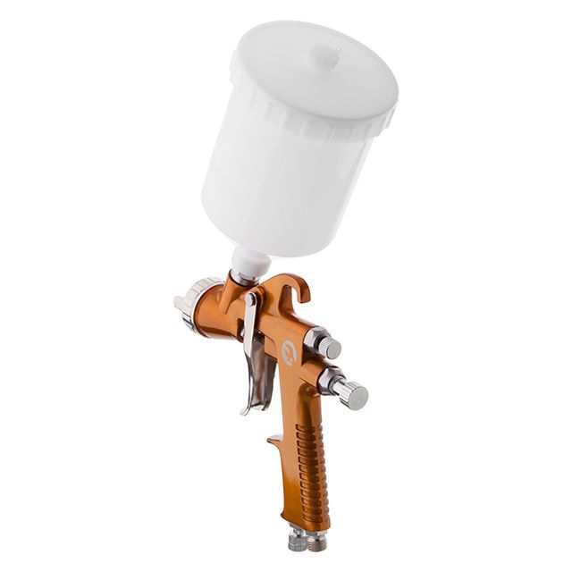 Краскопульт пневматический HP, форсунка 1,5 мм, верхний пластиковый бачок 600 мл, 5 бар INTERTOOL PT-0113