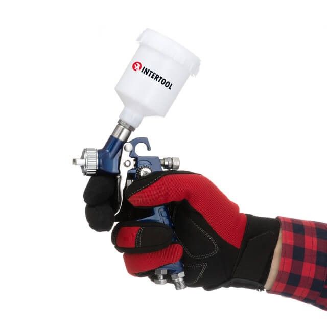 Краскопульт пневматический HVLP MINI, форсунка 1,2 мм, верхний пластиковый бачок 125 мл, 3 бар INTERTOOL PT-0122