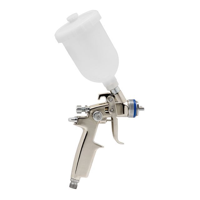 Краскопульт пневматический HVLP II MINI профессиональный, форсунка 0,8 мм, верхний пластиковый бачок 250 мл, 2-2,5 бар INTERTOOL PT-0128