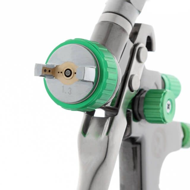 Краскопульт пневматический LVLP GREEN профессиональный, форсунка 1,3 мм, верхний пластиковый бачок 600 мл, 1,5 бар INTERTOOL PT-0132