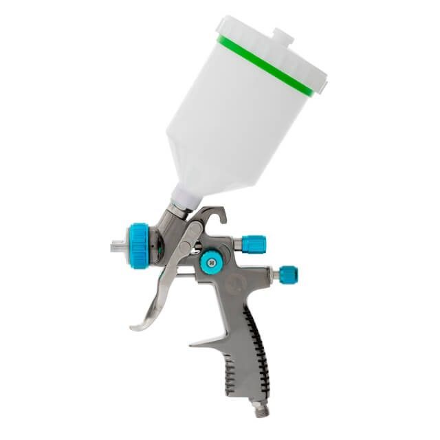 Краскопульт пневматический LVLP BLUE профессиональный, форсунка 1,4 мм, верхний пластиковый бачок 600 мл, 1,5 бар INTERTOOL PT-0134
