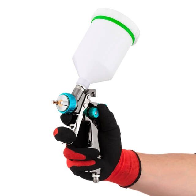 Краскопульт пневматический LVLP BLUE профессиональный, форсунка 1,4 мм, верхний пластиковый бачок 600 мл, 1,5 бар INTERTOOL PT-0134