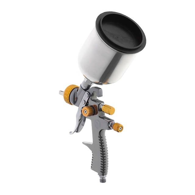 Краскопульт пневматический LVLP BRONZE профессиональный, форсунка 1.8мм, верхний металлический бачок 600мл., 1.5бар INTERTOOL PT-0135