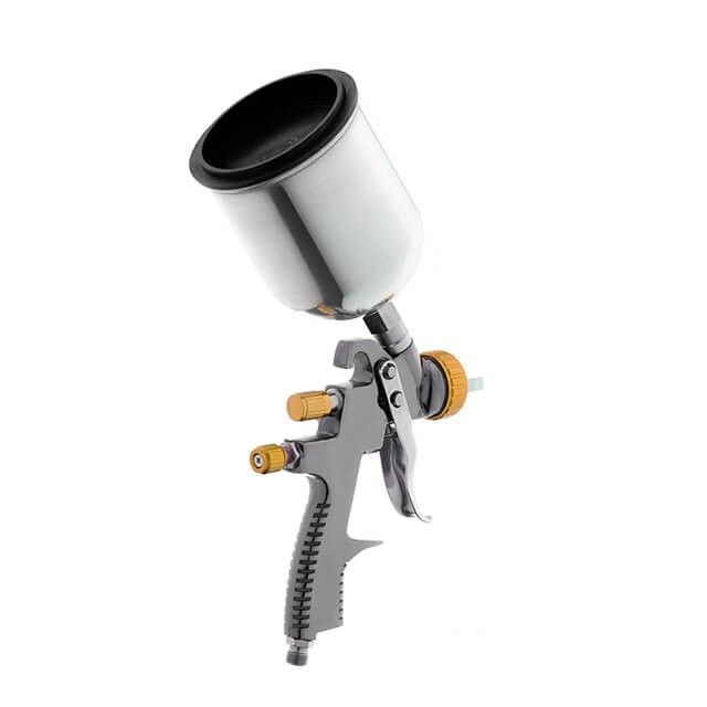 Краскопульт пневматический LVLP BRONZE профессиональный, форсунка 1.8мм, верхний металлический бачок 600мл., 1.5бар INTERTOOL PT-0135