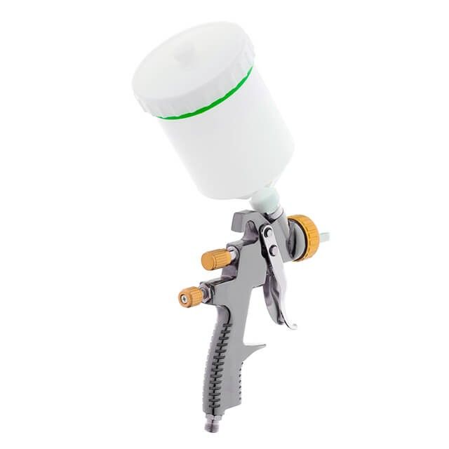 Краскопульт пневматический LVLP BRONZE профессиональный, форсунка 1.8мм, верхний пластиковый бачок 600мл., 1.5бар INTERTOOL PT-0136