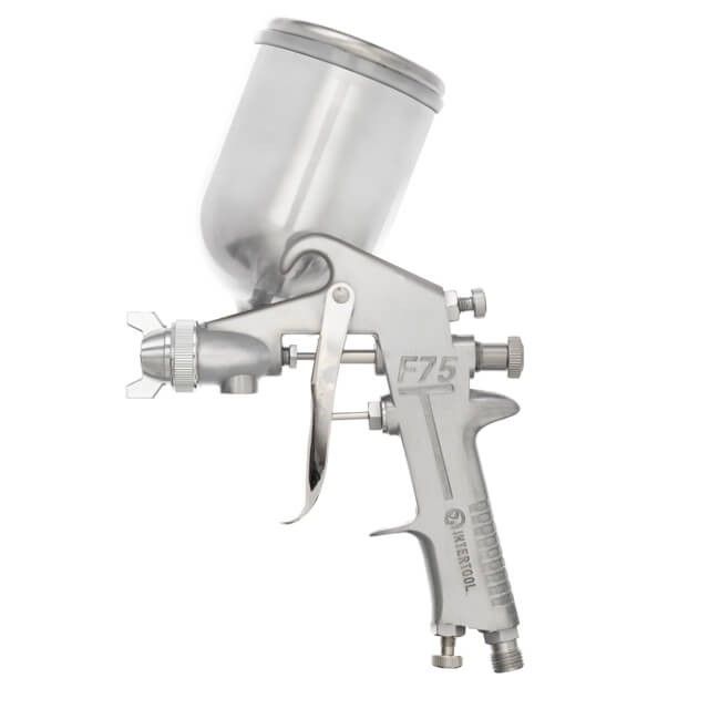 Краскопульт пневматический HP, форсунка 1.5мм, верхний металлический бачок 400мл., 5бар INTERTOOL PT-0202