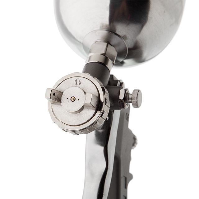 Краскопульт пневматический HP, форсунка 1,5 мм, верхний металлический бачок 600 мл, 5 бар INTERTOOL PT-0205