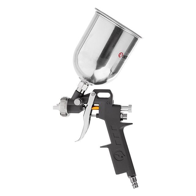 Краскопульт пневматический HP, форсунка 1,5 мм, верхний металлический бачок 600 мл, 5 бар INTERTOOL PT-0205