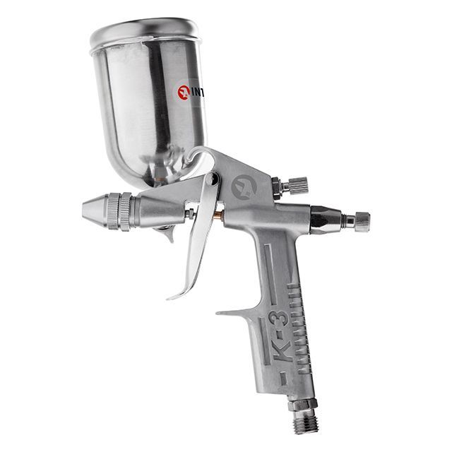Краскопульт пневматический HP MINI, форсунка 0,5 мм, верхний металлический бачок 200 мл, 5 бар INTERTOOL PT-0303