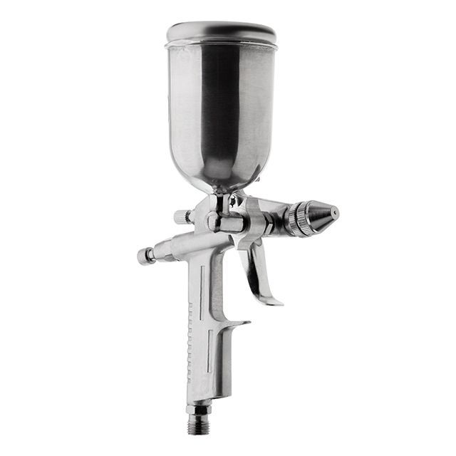 Краскопульт пневматический HP MINI, форсунка 0,5 мм, верхний металлический бачок 200 мл, 5 бар INTERTOOL PT-0303