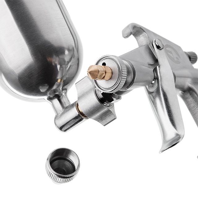 Краскопульт пневматический HP MINI, форсунка 0,5 мм, верхний металлический бачок 200 мл, 5 бар INTERTOOL PT-0303