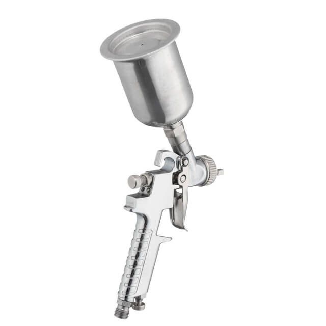 Краскопульт пневматический HP MINI, форсунка 0.5мм, верхний металлический бачок 125мл., 5бар INTERTOOL PT-0306