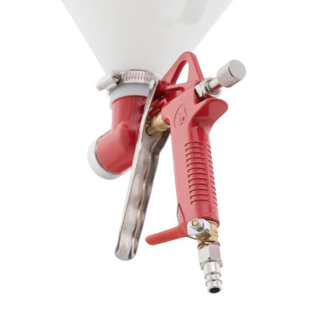 Распылитель штукатурный пневматический, форсунки: 4, 6, 8 мм, верхний пластиковый бачок, 7000 мл, 3-6 атм INTERTOOL PT-0402