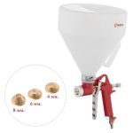 Распылитель штукатурный пневматический, форсунки: 4, 6, 8 мм, верхний пластиковый бачок, 7000 мл, 3-6 атм INTERTOOL PT-0402