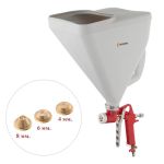 Распылитель штукатурный пневматический, три форсунки 4;6;8мм, В/Б пластмассовый, 9000мл, 3-6 атм INTERTOOL PT-0403