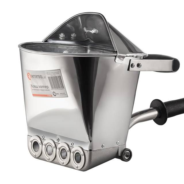 Ковш хоппер штукатурный пневматический универсальный, потолок и стены INTERTOOL PT-0406