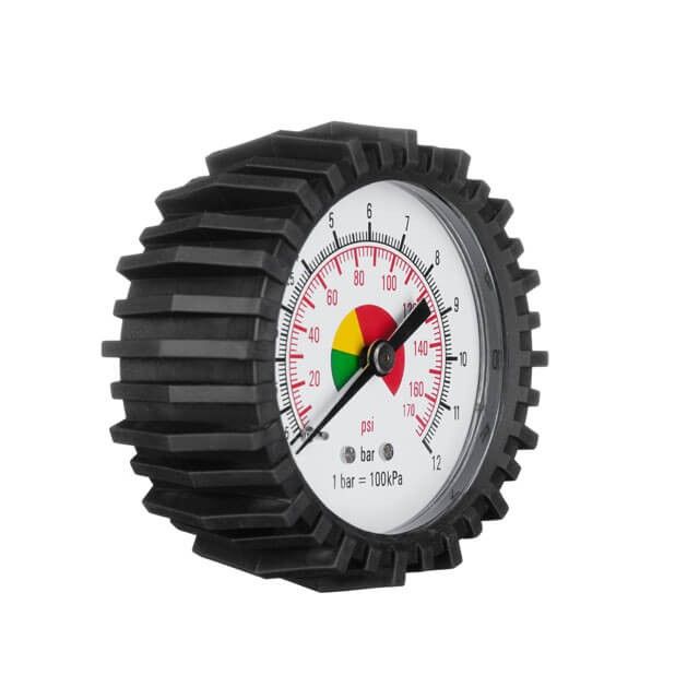 Манометр 1/4" к пистолету для подкачки колес PT-0505, 63 мм, с резиновым покрытием INTERTOOL PT-0500