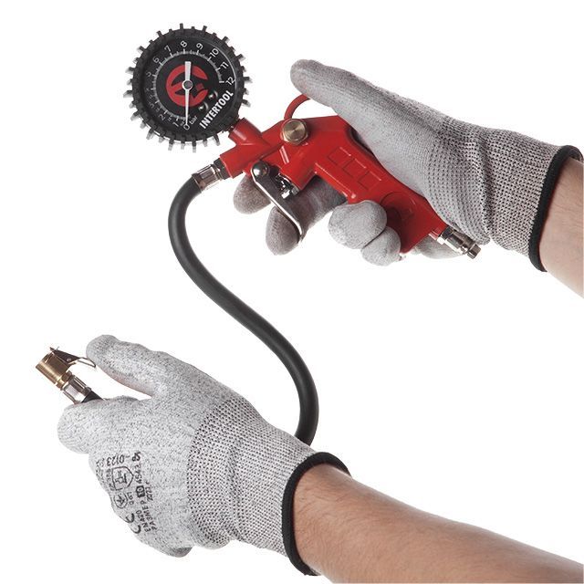 Пистолет для подкачки колес с манометром пневматический (блистер) INTERTOOL PT-0503