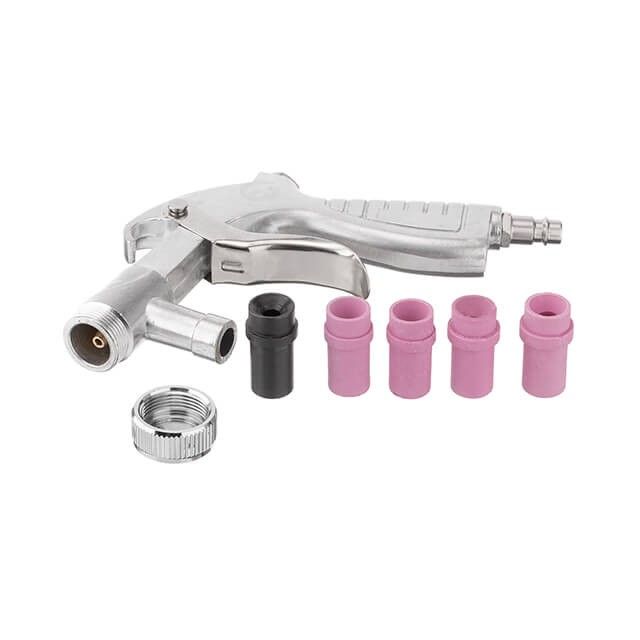 Пистолет пескоструйный со шлангом, пневматический, форсунки: металлическая - 6 мм; керамические: 4,5, 5, 6, 7 мм INTERTOOL PT-0708