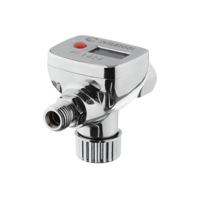 Регулятор давления с цифровым манометром для краскопультов 1/4", профессиональный INTERTOOL PT-1424