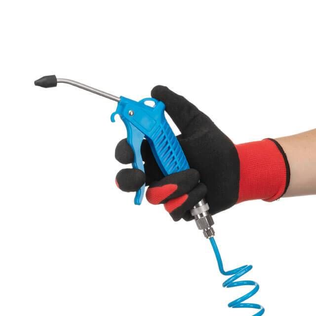 Набор для продува кабины грузовых авто на быстроразъемных соединениях: пистолет, шланг полиуретановый 5 м 6*4 мм, тройник на шланг 6 мм INTERTOOL PT-1506