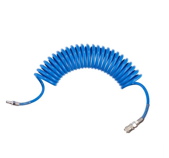 Шланг спиральный полиуретановый с быстроразъемными соединениями 5 м, 6,5*10 мм INTERTOOL PT-1710