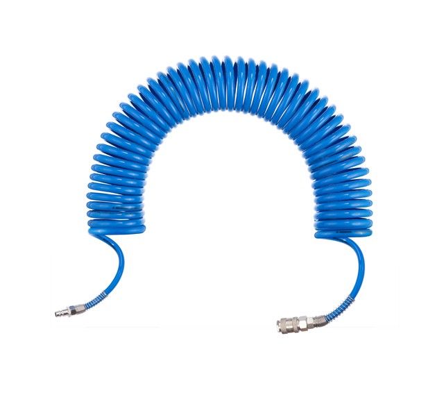 Шланг спиральный полиуретановый с быстроразъемными соединениями 10 м, 6,5*10 мм INTERTOOL PT-1711