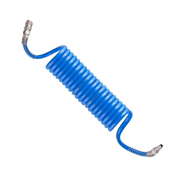 Шланг спиральный полиуретановый 8×12 мм, 5 м, с быстроразъемными соединениями INTERTOOL PT-1715