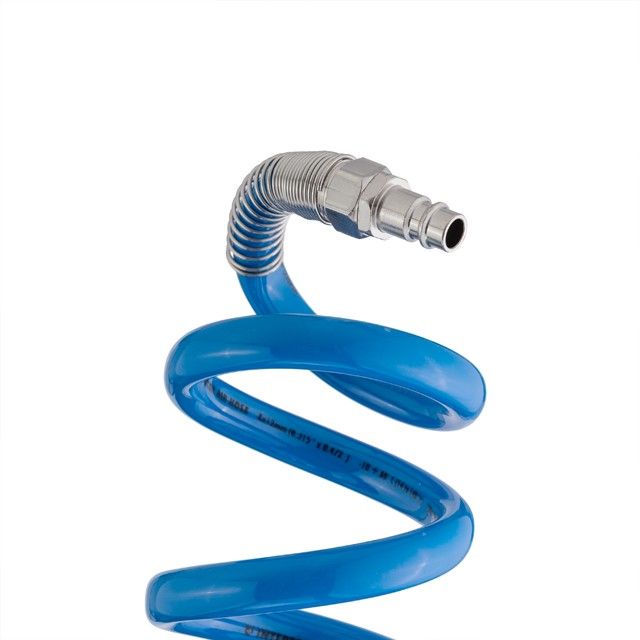 Шланг спиральный полиуретановый с быстроразъемными соединениями 15 м, 8*12 мм INTERTOOL PT-1717