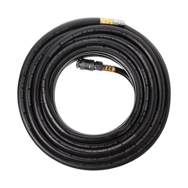 Шланг резиновый воздушный, армированный, до 20 атм, 6×13 мм, 20 м, с быстроразъемными соединениями, STORM INTERTOOL PT-1721