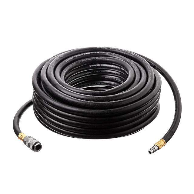Шланг резиновый воздушный, армированный, до 20 атм, 8×15 мм, 20 м, с быстроразъемными соединениями, STORM INTERTOOL PT-1732