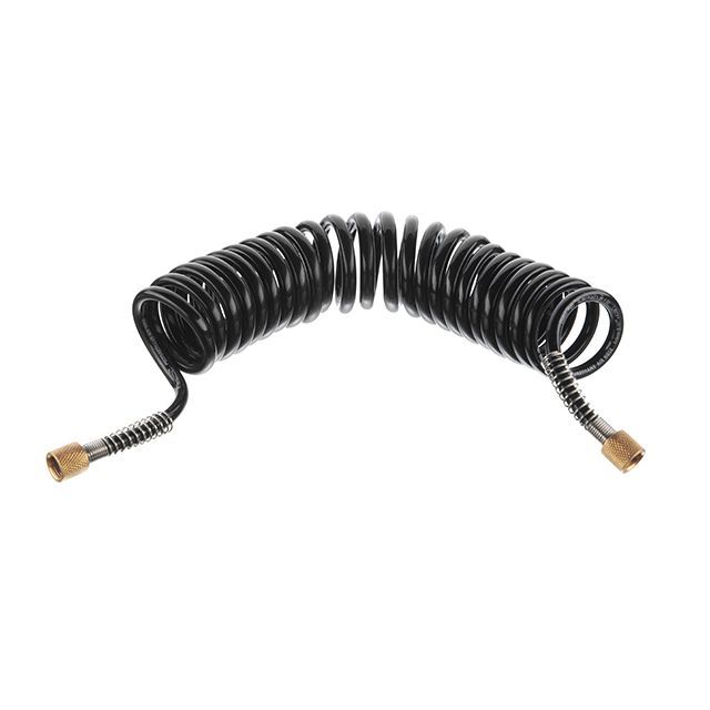 Шланг для аэрографа спиральный, полиуретан 6*4 мм, 3 м, 1/8"-1/8", внутренняя резьба INTERTOOL PT-1750