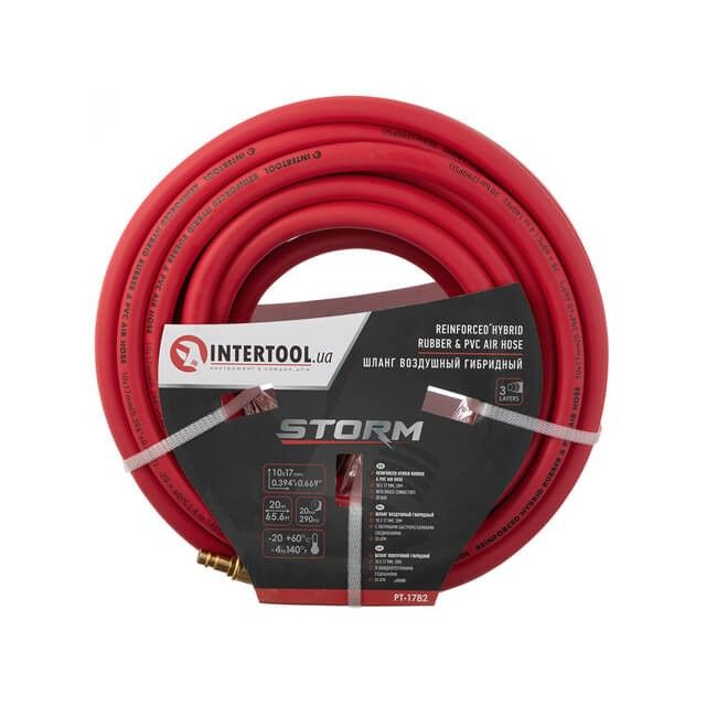Шланг гибридный, профессиональный, 20 атм, 10*17 мм, 20 м с латунными быстроразъемными соединениями, STORM INTERTOOL PT-1782