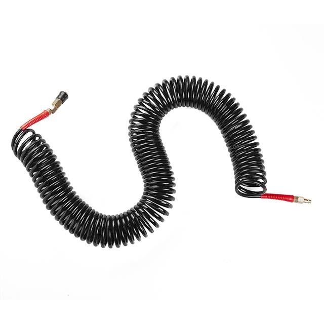 Шланг BLACK M-Flex 6.5*10 мм, 20 м спіральний поліуретановий з поворотним шарніром, латунні швидкороз'ємні з'єднання STORM INTERTOOL PT-1795