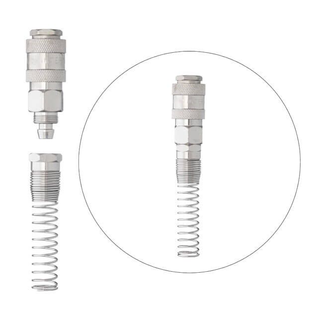 Быстроразъемное соединение с пружиной для спиральных и прямых шлангов 8×12 мм INTERTOOL PT-1832