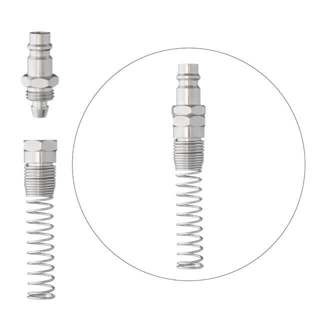 Переходник с пружиной со спирального или прямого шланга 6,5×10 мм на ответную часть быстроразъемного соединения INTERTOOL PT-1836