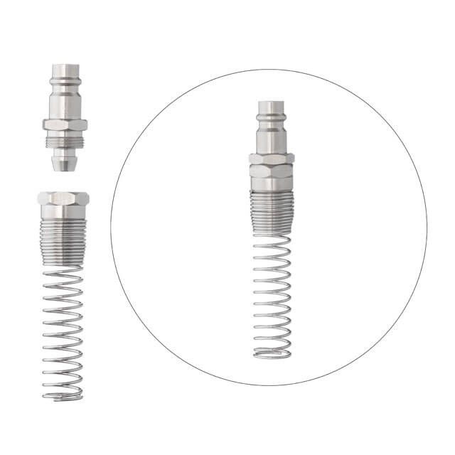 Переходник с пружиной со спирального или прямого шланга 8×12 мм на ответную часть быстроразъемного соединения INTERTOOL PT-1837