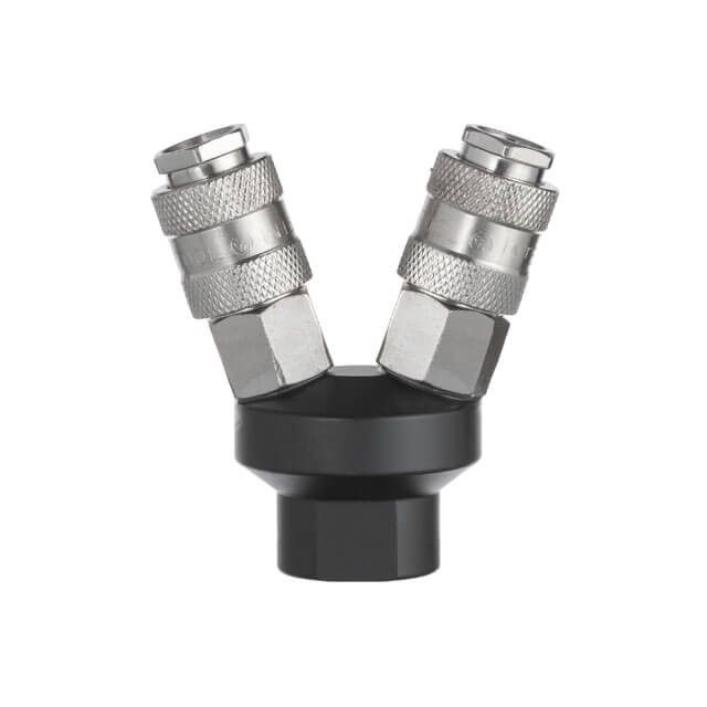 Разветвитель воздуха 1/4" на 2 выхода, V-образный, быстроразъемные соединения, 10 бар INTERTOOL PT-1852