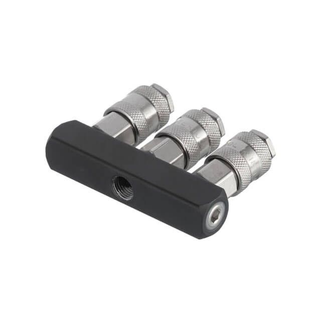 Разветвитель воздуха 1/4" на 3 выхода, прямой, быстроразъемные соединения, 10 бар INTERTOOL PT-1855