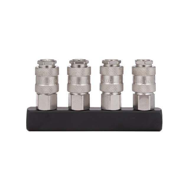 Разветвитель воздуха прямой 1/4", 4 выхода, быстроразъемные соединения, 10 бар INTERTOOL PT-1856