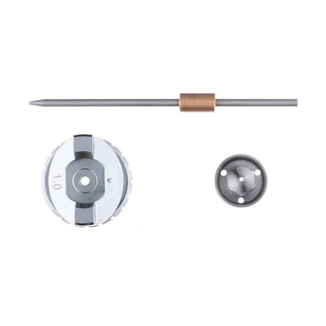 Комплект форсунки 1,0 мм для краскопульта LVMP мини PT-0129 (дюза, воздушная головка, игла) INTERTOOL PT-2108