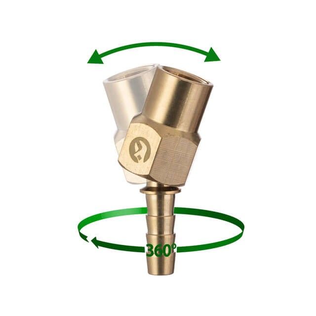 Шарнир поворотный, внутренняя резьба 1/4", на шланг 8 мм, латунь STORM INTERTOOL PT-2201