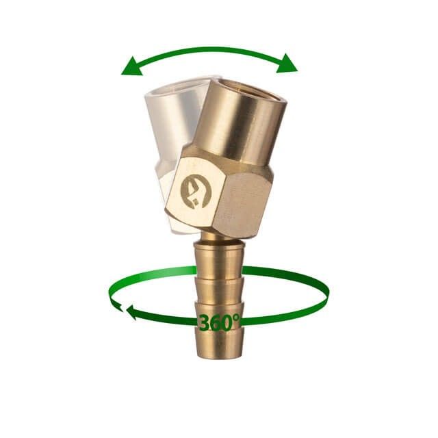 Шарнир поворотный внутренняя резьба 1/4" на шланг 10 мм, латунь, STORM INTERTOOL PT-2202