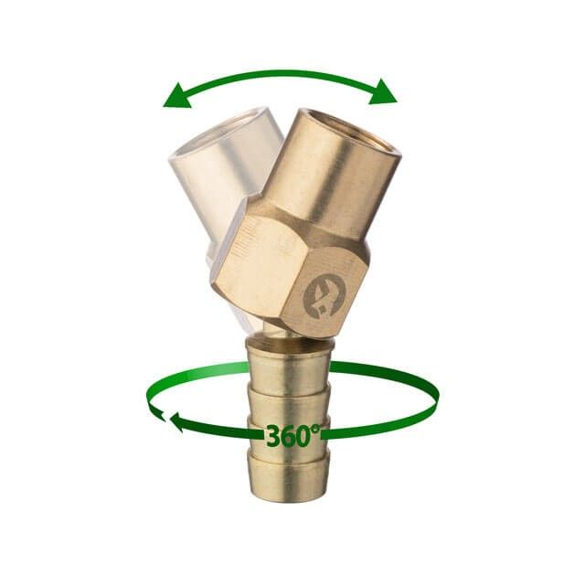 Шарнир поворотный, внутренняя резьба 1/4", на шланг 12 мм, латунь, STORM INTERTOOL PT-2203
