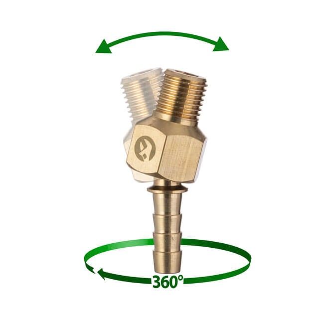 Шарнир поворотный, наружная резьба 1/4", на шланг 8 мм, латунь, STORM INTERTOOL PT-2205