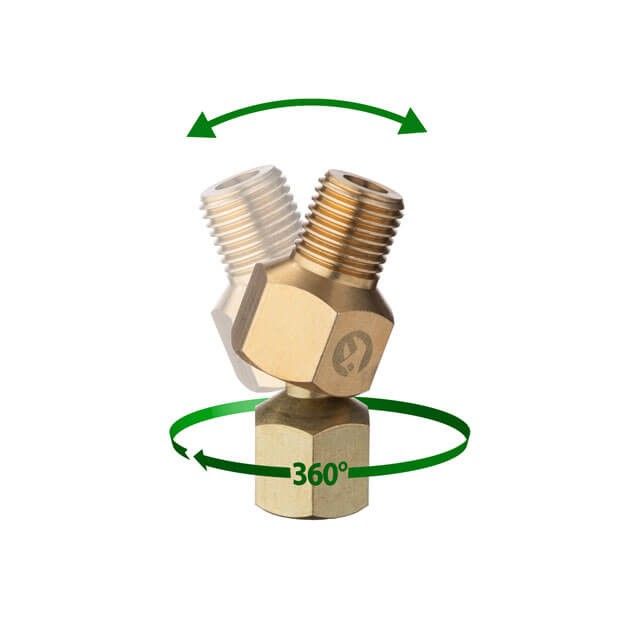 Шарнир поворотный, внутренняя резьба 1/4" - наружная резьба 1/4", латунь, STORM INTERTOOL PT-2210