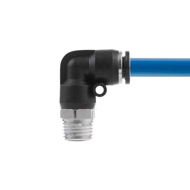 Цанговое соединение L-образное для полиуретановых и др. шлангов 8 мм, 1/4" нар. резьба INTERTOOL PT-2332