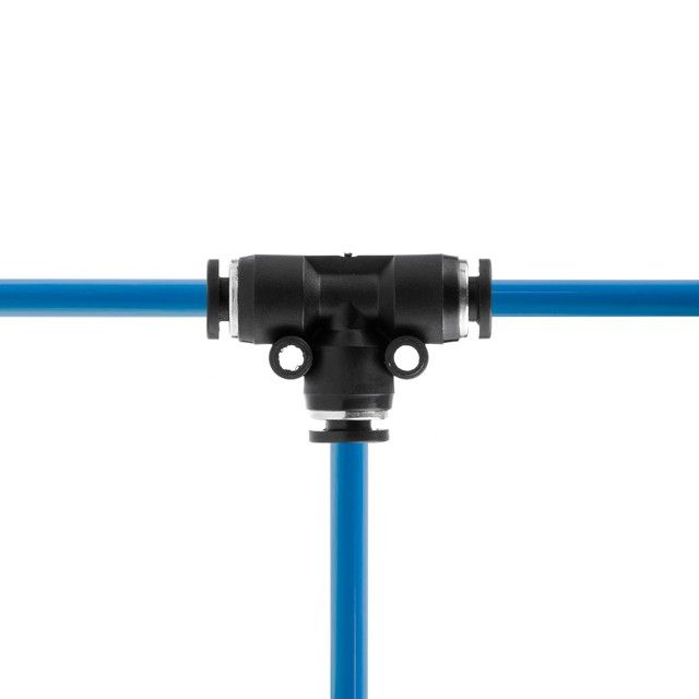 Цанговое соединение Т-образное для полиуретановых и др. шлангов 4 мм INTERTOOL PT-2345